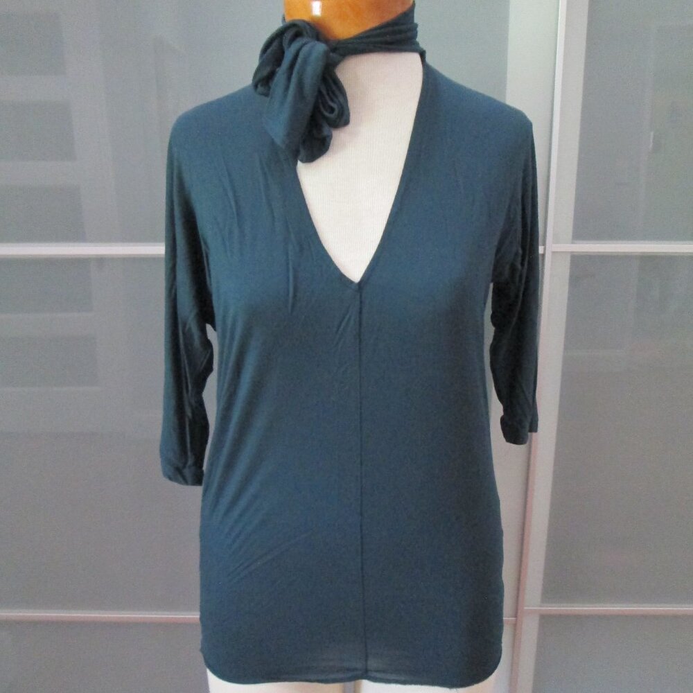 Club Monaco V-Neck Bow Blouse